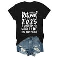 thumbnail image 2 of Black Womens Summer Tops Teacher Retired Tshirts Womens Retirement Class Of 2025 Countdown In Graphic Tees Funny V Neck T Shirt Shirts for Women, 2 of 6