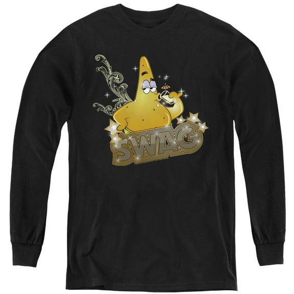 Spongebob Patrick Has Swag Youth Long Sleeve T shirt