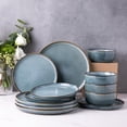 thumbnail image 6 of AmorArc Ceramic Dinnerware Sets for 6, 18 Pieces Stoneware Plates and Bowls Sets, Scratch Resistant Dishes, Dishwasher & Microwave Safe, Space Blue (Service for 6), 6 of 9