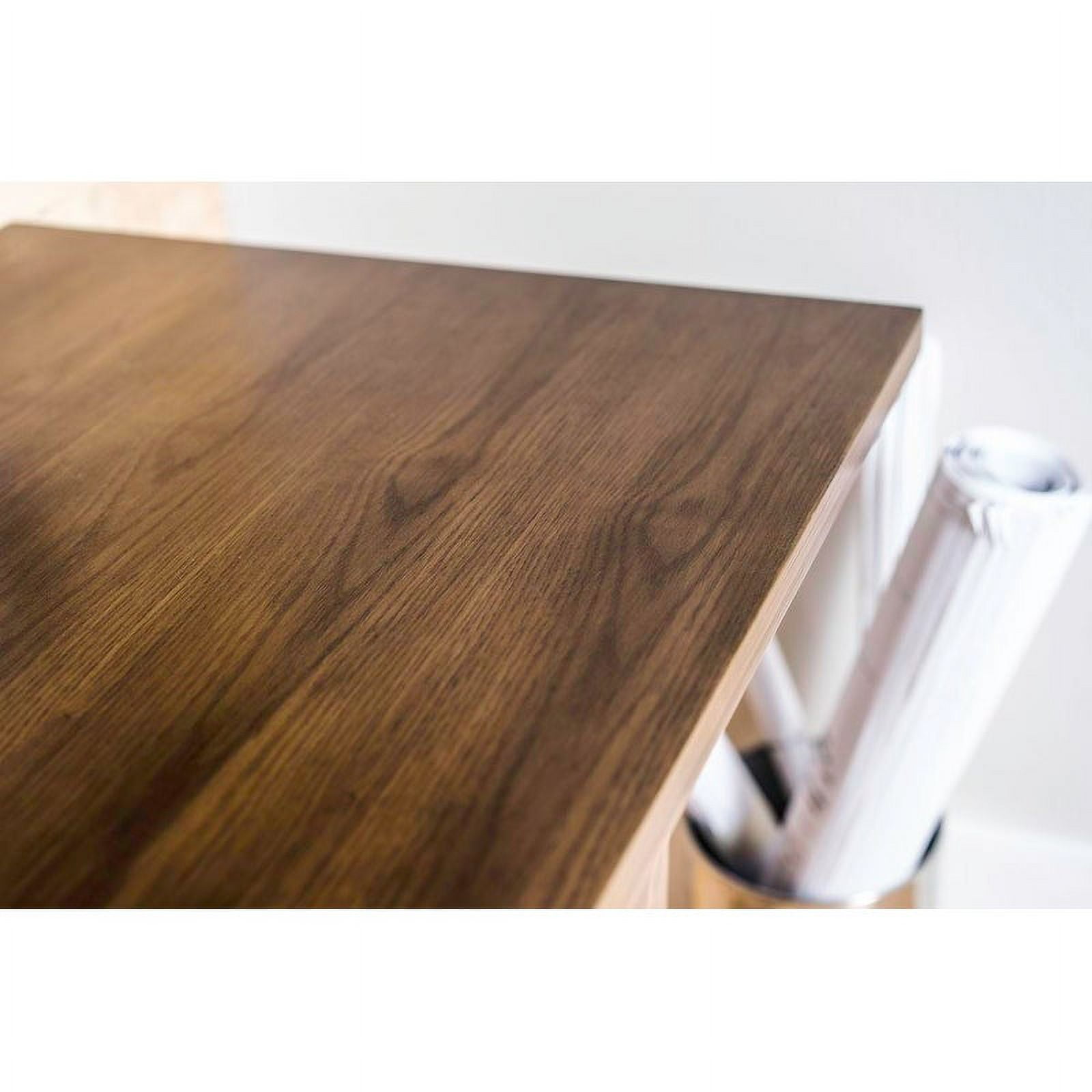 Posh Pollen Aiden Brown Wood Writing Desk with Storage, Deco-Walnut