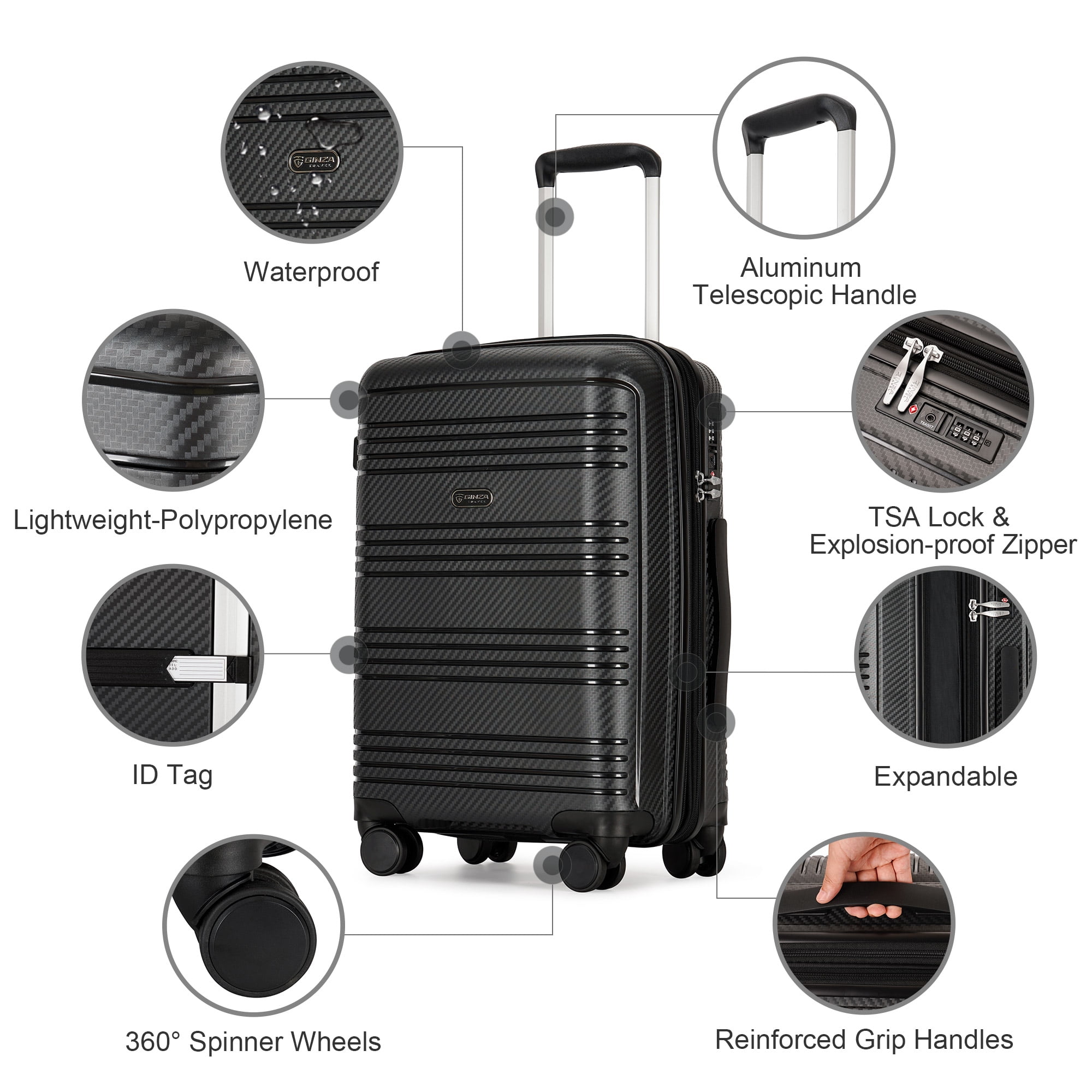 Ginza Travel 29-Inch Hardshell Expandable Spinner Luggage, Durable