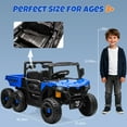 thumbnail image 6 of Track Seven 24V Ride on Dump Truck, 400W 6-Wheel Ride on UTV Car for Big Kids with Electric Dump Bed, Remote Control, Music, Lights, Spring Suspension, 24V Ride on Toy Car for Kids Aged 3+, Blue, 6 of 7