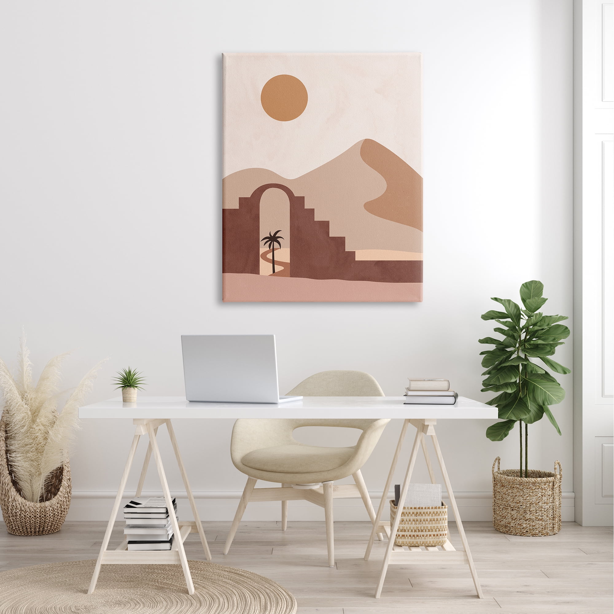 Stupell Industries Giant Sand Dune Deserted Buildings Oasis Daylight Illusion,36 x 48, Design by Nina Blue