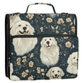 thumbnail image 3 of 3 Ring Zipper Binder with Shoulder Strap Waterproof Trapper Keeper 2 Inch D-Ring 500 Sheets Capacity Golden Retriever Flower Pattern, 3 of 8