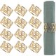 thumbnail image 1 of 12 anillos de servilleta de oro, porta anillos de servilleta para cenas, aniversarios, cumpleaños, 1 of 5