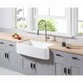 thumbnail image 2 of Gourmetier GKFA36229 Arcticstone 36" Solid Surface White Stone Apron-Front Single Bowl Farmhouse Kitchen Sink with Strainer, Matte White, 2 of 11