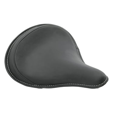 Drag Specialties Large Spring Solo Seat Black w/White Stitch Leather (0806-0048)