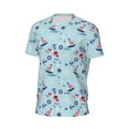 thumbnail image 6 of Wukai Sailboats Anchors Print Men's Short-Sleeved Mesh T-Shirt,Quick-Dry Short Sleeve Workout T-Shirt-6X-Large, 6 of 8