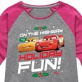 thumbnail image 3 of Disney Cars - Christmas - On The Highway To Holiday Fun - Toddler & Youth Girls Raglan Graphic T-Shirt, 3 of 4