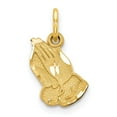 thumbnail image 5 of 10k Yellow Gold Polished & Diamond Cut Flower in Heart Charm Pendant, 5 of 7