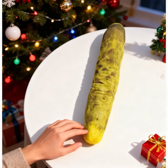 3D MINI Decorative Figurines, Cute Cucumber Plush Toys, Made with Soft Premium Fabric and PP Cotton,Light Green,16.5*1.18 inches
