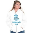 thumbnail image 3 of Keep Calm Mermaid On Beach Day Cute Zip Hoodie Sweatshirt Women Brisco Brands X, 3 of 6