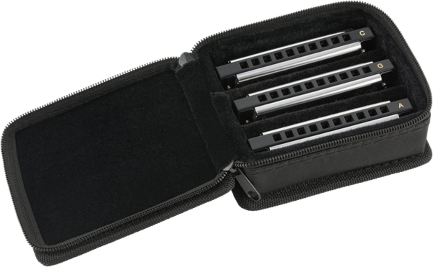 Fender Model Blues Deluxe 3 Pack of Harmonicas in the Keys of C , G & A