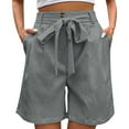 thumbnail image 2 of Yoga Shorts Women Shorts Summer Sweat Shorts Elastic Waisted Wide Leg Baggy Running Lounge Shorts Gray XL, 2 of 4
