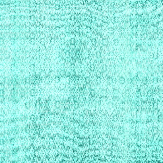 Ahgly Company Indoor Square Persian Turquoise Blue Traditional Area Rugs, 7' Square