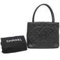 thumbnail image 1 of Pre-Owned CHANEL Caviar Skin Reproduction Tote Bag Handbag Black Coco Mark (Good), 1 of 14