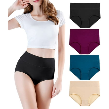 Women's High Waisted Cotton Underwear Ladies Soft Full Briefs Panties Multipack | Walmart Canada