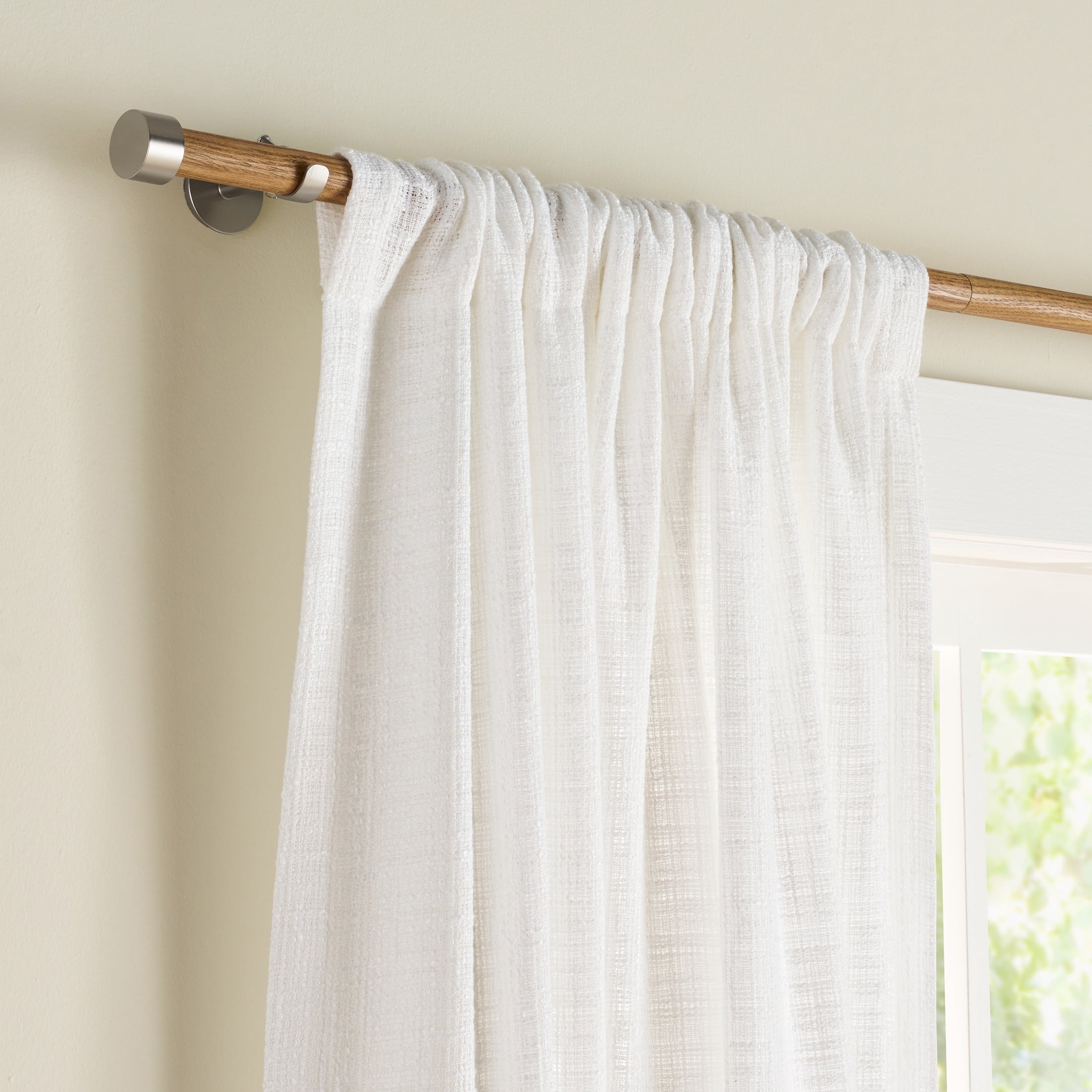 Better Homes & Gardens 1" Satin Nickel Adjustable Seamless Hidden Curtain Bracket, Set of 2
