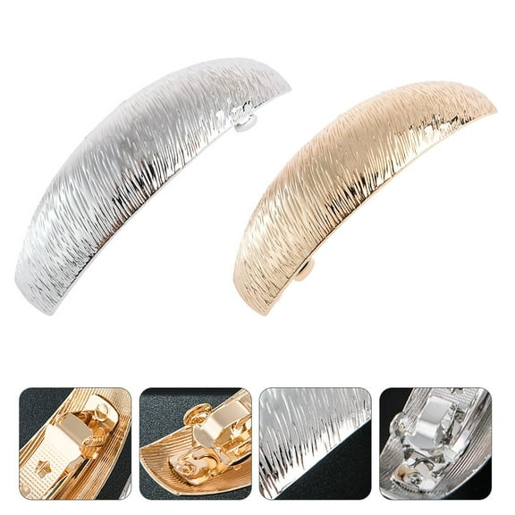 NICEXMAS  2 Pcs Hair Accessories Spring Clip Black Clips Oval Barrette Barrettes Women's