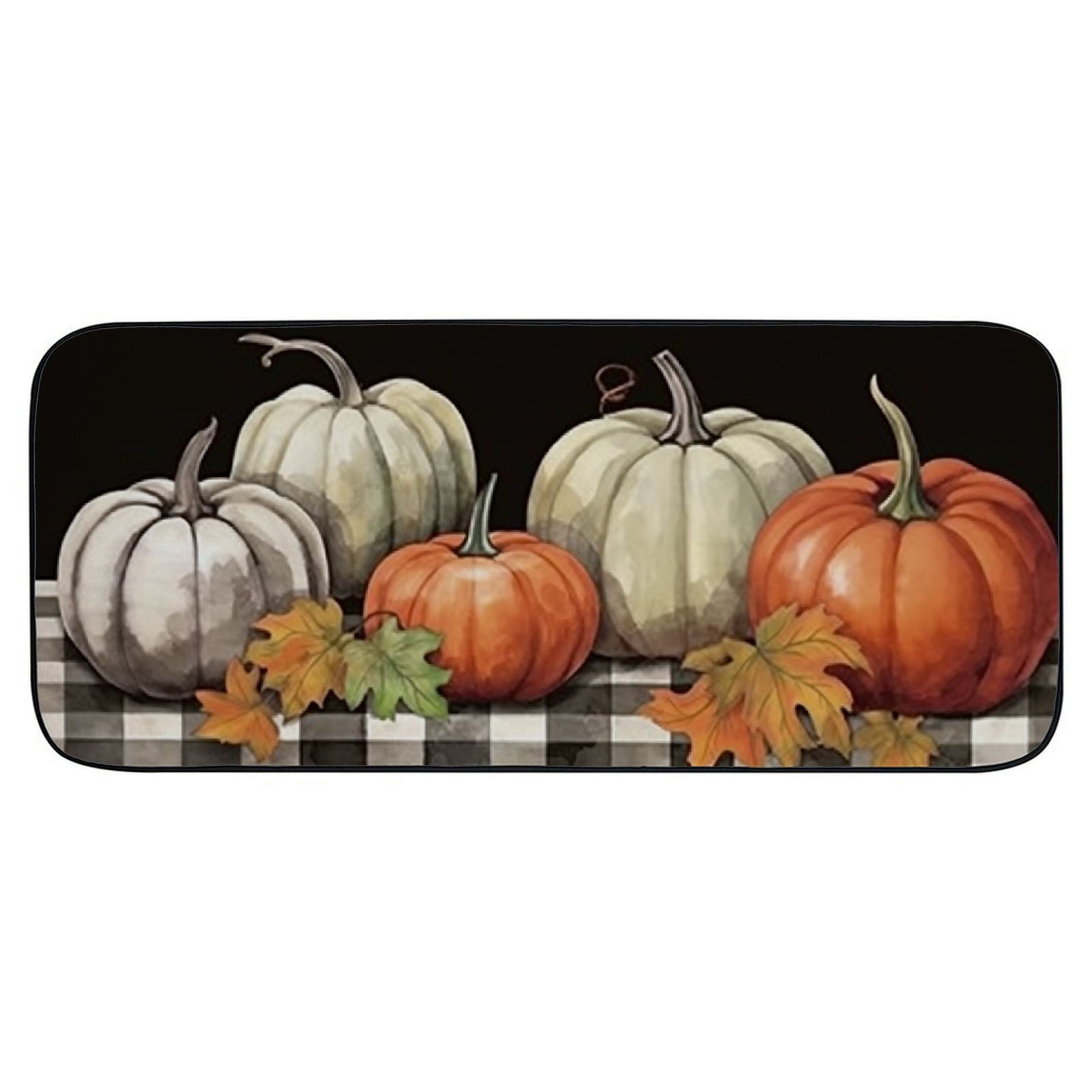 PHYHOO Fall Pumpkin Farmhouse Autumn Rubber Door Mat Decorative Home Indoor Outdoor Rubber Mats 19.68*47.24 in