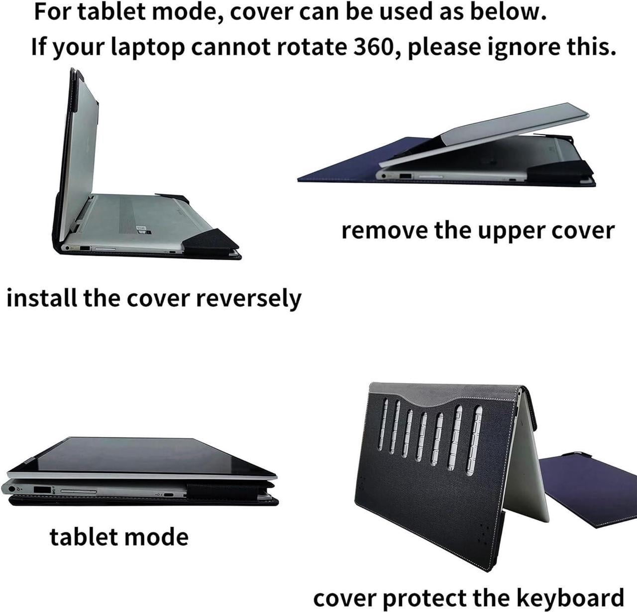 Case Cover for 14 inch 2-in-1 Laptop Lenovo Yoga 7i 7 14ARP8 14IRL8 14ARB7 14IAL7, PU Leather Bag Notebook Protective Shell Sleeve with Pen Holder