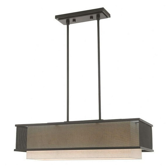 3 Light Linear Chandelier in Industrial Style 12 inches Wide By 17.25 inches High Bailey Street Home 218-Bel-2944672