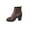 Brown, variant on Luxalzxs Women's Chunky Heel Ankle Booties Stylish Mid Heels Dress Boot Comfy Round Toe Lace-Up Boots