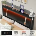 thumbnail image 5 of Homfa Full Bed Frame with LED Headboard & Charge Station & 2 Storage Drawers, PU Leather Upholstery Adjustable Platform Bed Frame, Black, 5 of 7