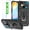 Black, variant on KOMI for Redmi 10C/Poco C40 Case with 2 HD Screen Protector & Slide Camera Cover, 360° Rotation Ring Kickstand [Military Grade] Case for Redmi 10C/Poco C40, Black