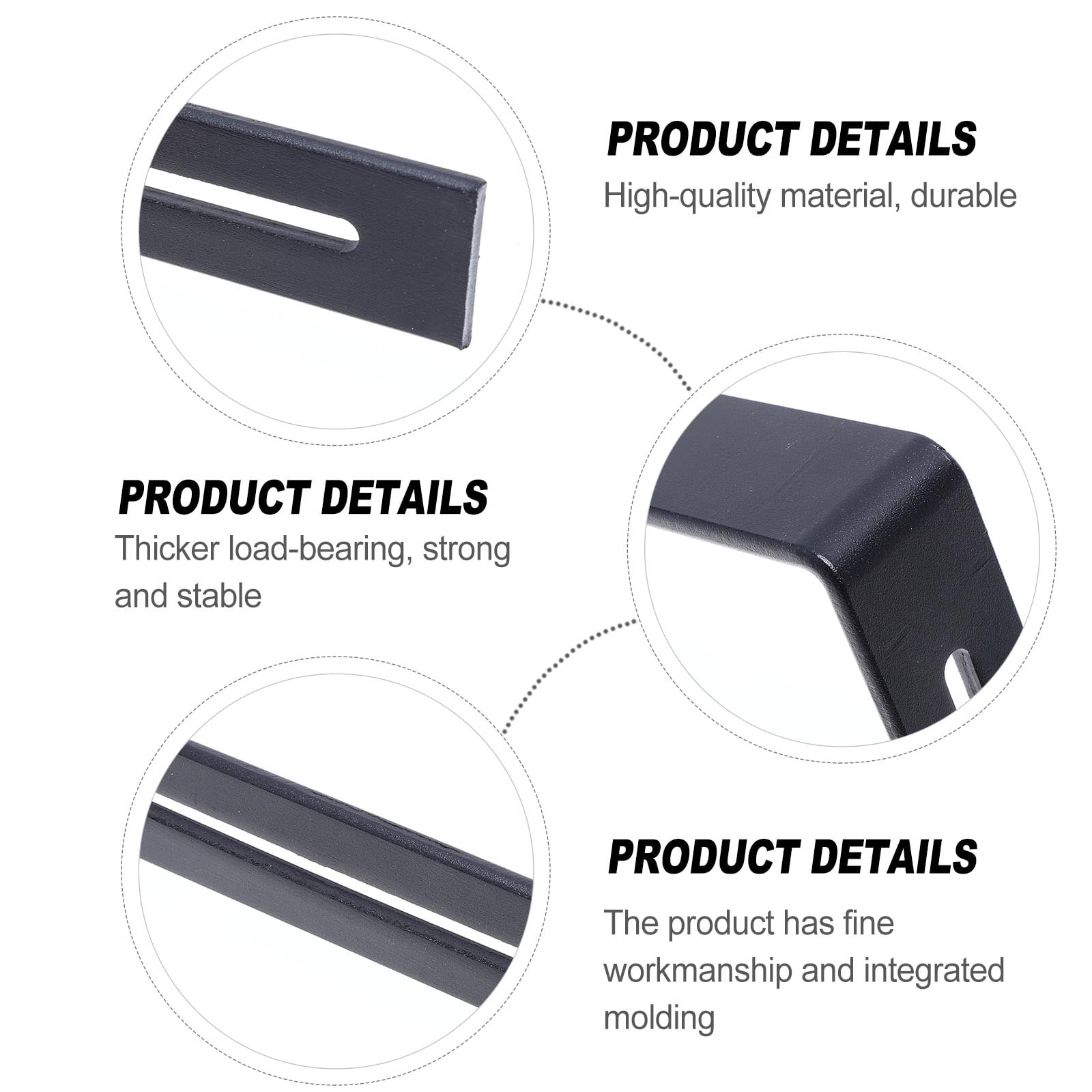WHAMVOX  2 Pcs Fixed Bracket Brackets for Shelves Shelf Corner Brace Black