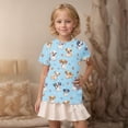 thumbnail image 5 of CINVREST Cotton Cute Tops for Girls 3-14 Years Kids Casual Summer Tshirts Short Sleeve Floral Graphic Tees (3 Years, Sky Blue), 5 of 7