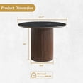 thumbnail image 2 of 42" Round Marble Top Dining Table with Fluted Solid Wood Base, Sintered Stone Dining Table for 4, Modern Kitchen & Breakfast Nook, 2 of 7