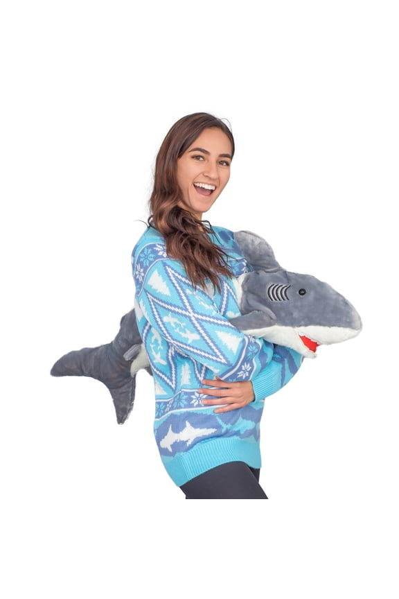 3D Shark Plushie Ugly Christmas Sweater