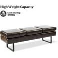 thumbnail image 4 of OmySalon Waiting Room Bench Seating, Salon Reception Chairs 3 Seats Upholstered, 59.5''Heavy Duty Guest Lobby Chairs, Faux Leather Settee, Office Beauty Barbershop Furniture, 4 of 8