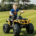 thumbnail image 5 of Hikiddo Kids ATV 4 Wheeler, 24V Kids Ride on Toy for Big Kid w/Bluetooth, 400W Motor - Yellow, 5 of 9