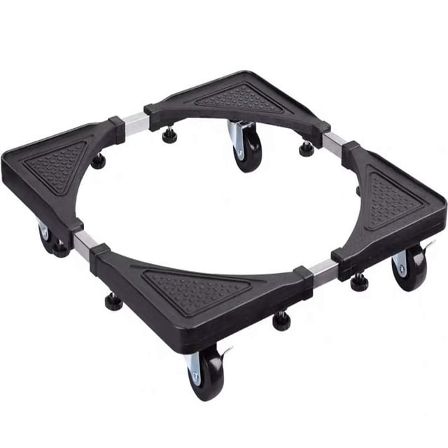 Base Mobile Taille Réglable Base de Machine à Laver pour Sécheuse Réfrigérateur Télescopique Chariot de Meubles Rouleau avec Boîtier Pivotant Verrouillable