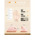thumbnail image 5 of Ergonomic Vertical Mouse, Rechargeable Wireless Bluetooth Mouse for Small & Medium Hands, 4 Adjustable DPI Silent Click, Dual-Device Connection, Auto Sleep for Windows Mac OS, Pink, 5 of 8