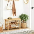 thumbnail image 2 of 3-Tier Shoe Rack Bench, Hallway Bamboo Organizer, Home Storage Shelf with Holds 286 lb, Natural, 2 of 12