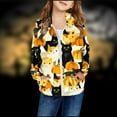 thumbnail image 3 of Odeerbi Toddler Boys Girls Halloween Zip Up Hooded Sweatshirt Jacket Children's Long Sleeve Pattern Printed Sweatshirts Round Neck Short Top Zipper Cardigan Hooded Sweatshirt Yellow, 3 of 3