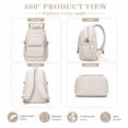 thumbnail image 4 of White Backpack Multi-compartment Large Capacity Casual Laptop Backpack for Men and Women, Adjustable Padded Shoulder Straps, Nylon Material, 17.3", 4 of 7