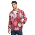 thumbnail image 5 of Pink Colored Painted Heart Men’s Hoodies Sweatshirt with Full Zip Pockets Fleece Jackets, 5 of 8