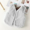 thumbnail image 2 of Staki Baby Vest Toddler Vest for Girls Sleeveless Reversible Fleece Vest Fall Winter Button Down Waistcoat Outerwear(Light Gray,9-10 Years), 2 of 4