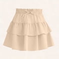 thumbnail image 4 of CHEEREAM Girls Mini Skirts High Elastic Waist Summer A-Line Floral Layered Ruffle Pleated Beach Drawstring Skirt For Kids Causal, 4 of 9