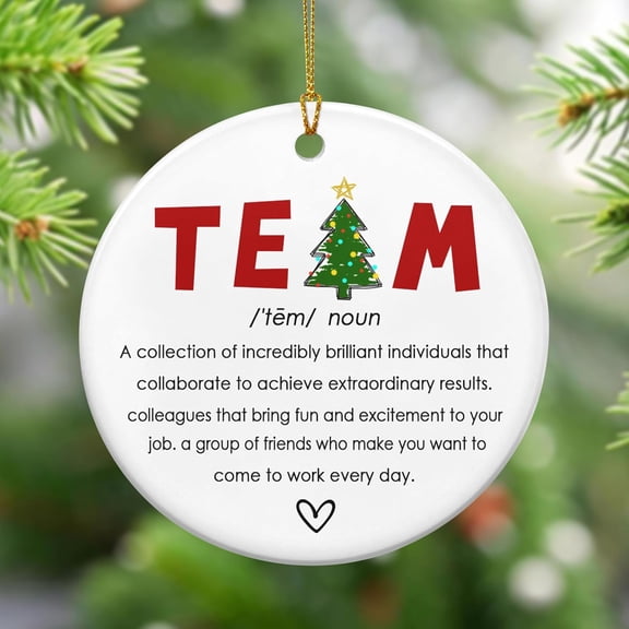 Christmas Team Gifts for Employee - Ceramic Christmas Ornaments 2025 for Tree Decor - Group Gifts for Coworkers, Friend Gift for Work Bestie Boss, Coworker Ornament for Xmas DecorationsHA5