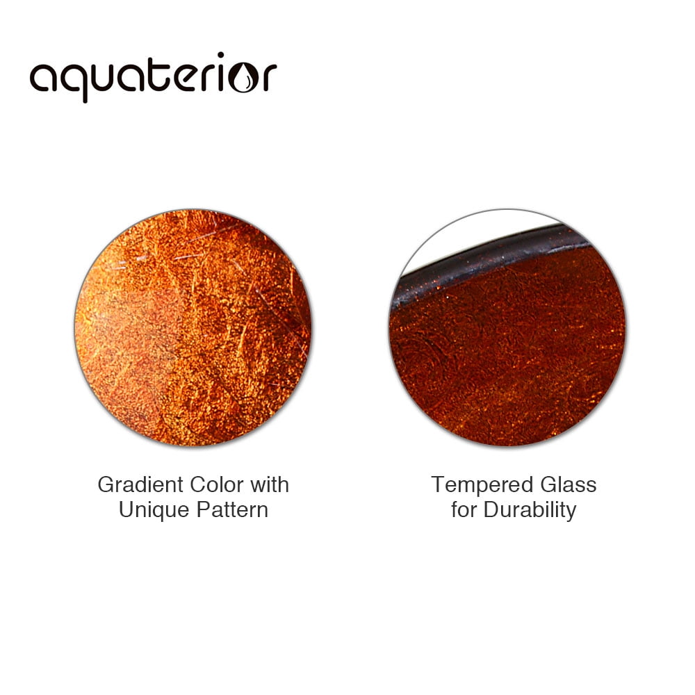 Aquaterior Modern Bathroom Round Artistic Tempered Glass Vessel Vanity Sink Bowl Basin Spa