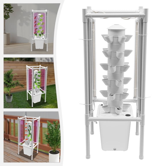 Hydroponics Vertical Growing Kit, Indoor Vertical Planter Hydroponic Growing Kit for Office, Balcony