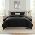 thumbnail image 3 of Virtu Comforter Sets, All Season Lightweight Solid Queen Comforter Set, 3-Pc Bedding Sets, Black, 3 of 8