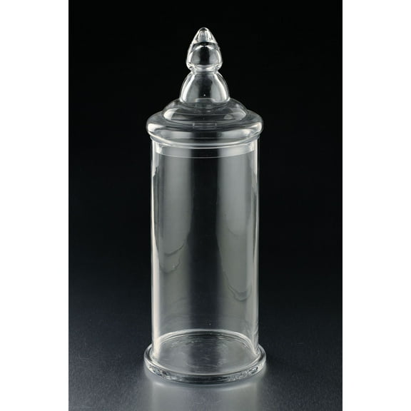 CC Home Furnishings 21" Clear Cylindrical Shaped Glass Jar with Finial Lid