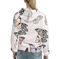 thumbnail image 7 of Lsque Beautiful Butterfly Pattern Casual Women's Hoodie,Hooded Sweatshirt with Kangaroo Pocket,Pullover Hoodie with Eye-catching Drawstrings-X-Large, 7 of 7