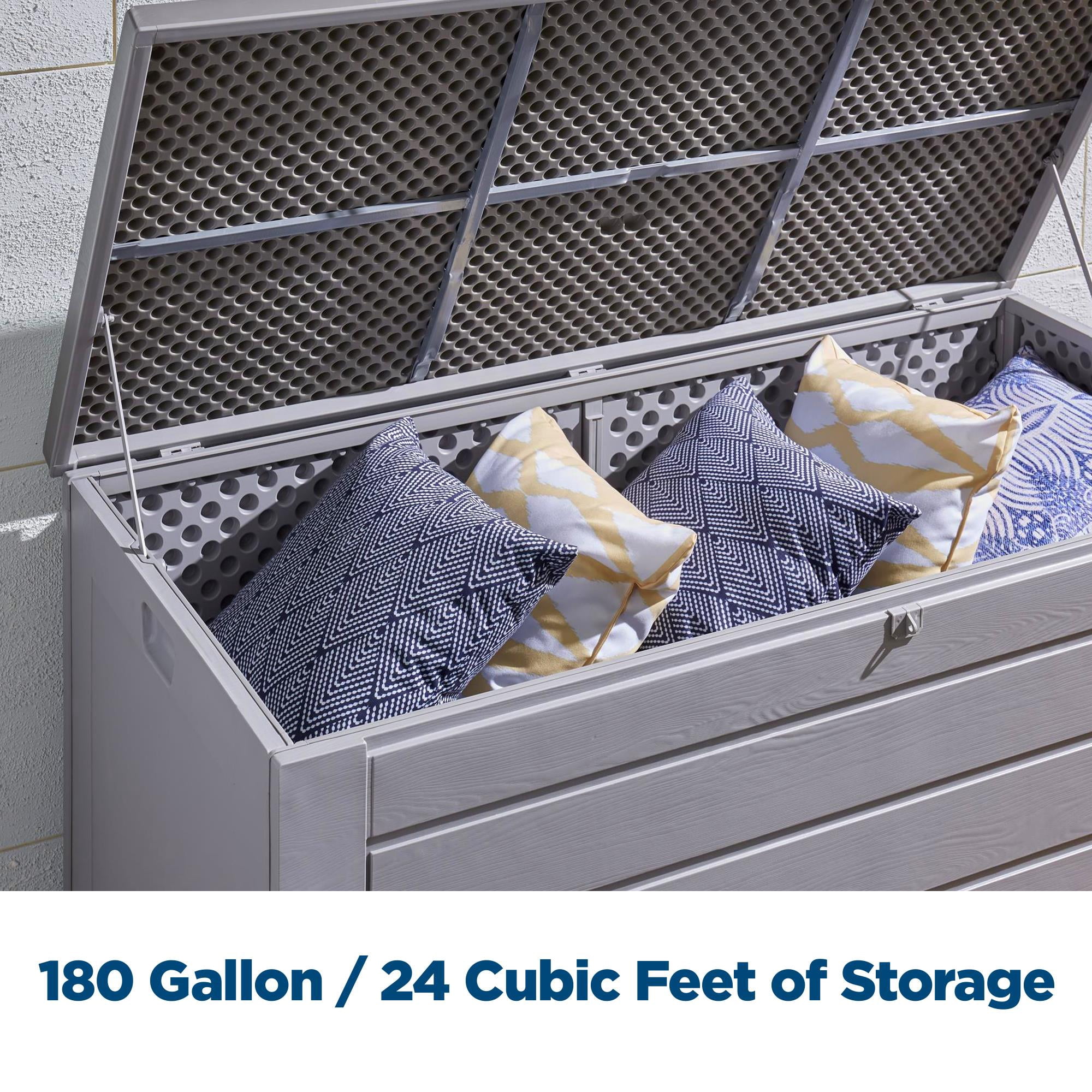 Cosco Outdoor Patio Deck Storage Box, Extra Large, 180 Gallons, Gray